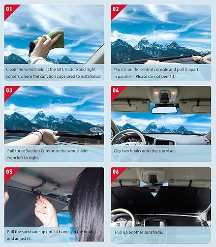 Automatic retractable car sunshade (1 Pair)