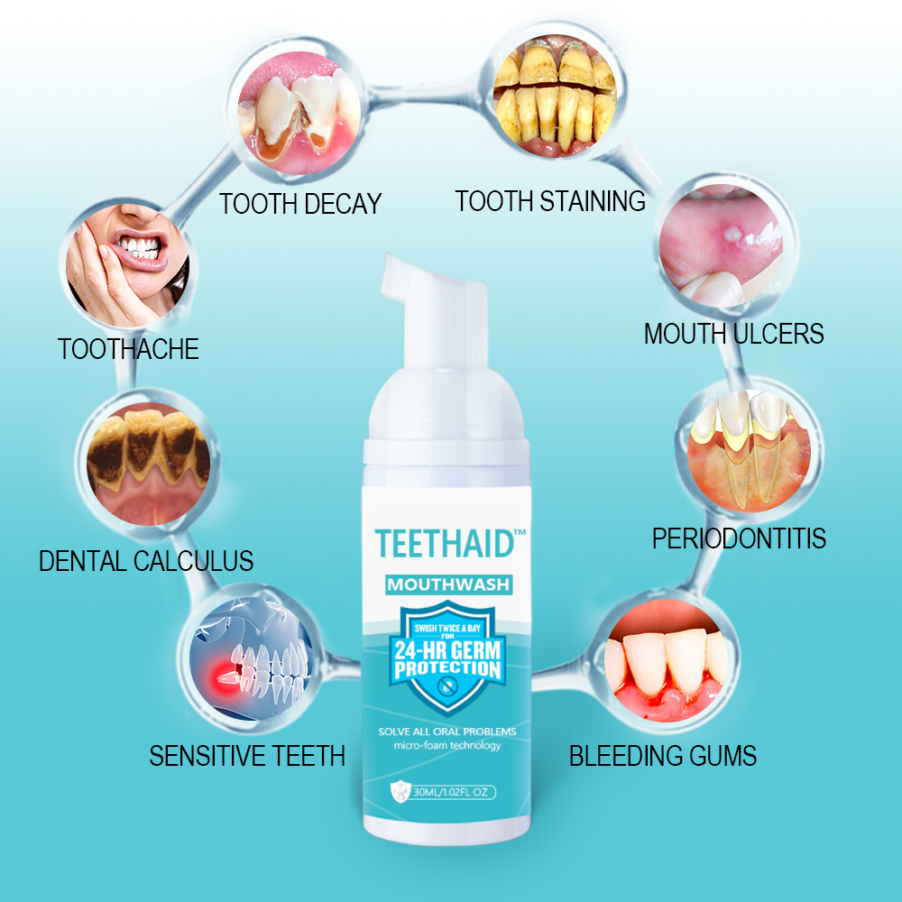 Teethaid™ All Natural Herbal Super Whitening and Restorative Mousse for Teeth and Mouth