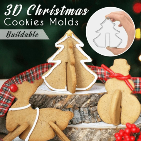 3D Christmas Cookies Molds (A set of 8 Pcs)
