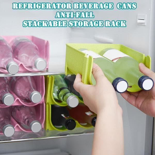Refrigerator Beverage Cans Anti-fall Stackable Storage Rack