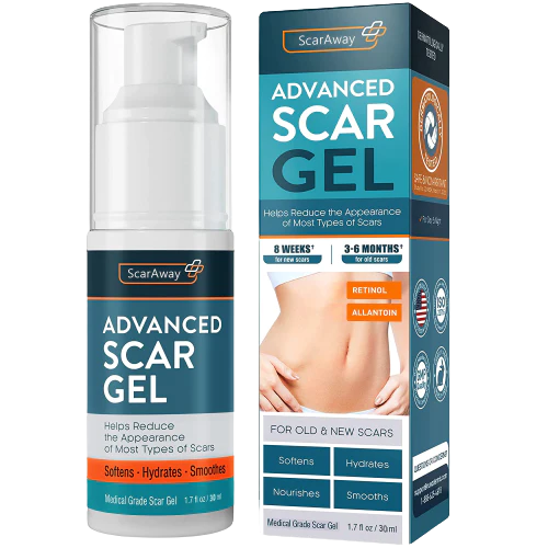ScarAway®100% Advanced Scar Gel, C-Section Scars, Tummy Tuck, Old Scars, Keloids, Stretch Marks, Burn Scars.