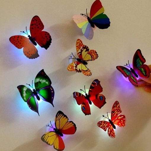 LED 3D Butterfly Wall Lights (10 Pieces)