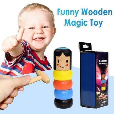 LITTLE WOODEN MAN WHO CAN'T BEAT INTERESTING MAGIC TOY