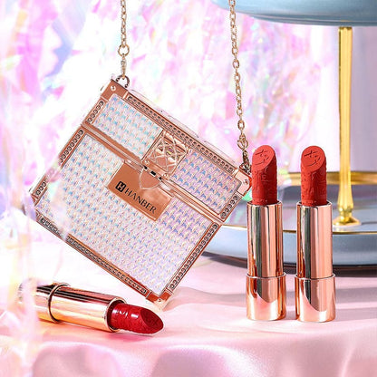 Velvet Matte Lipstick Set with Glamour Chain Pouch