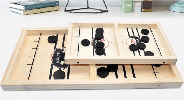 Wooden table hockey game