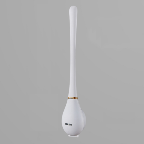 Stitched soft glue long-handle toilet brush