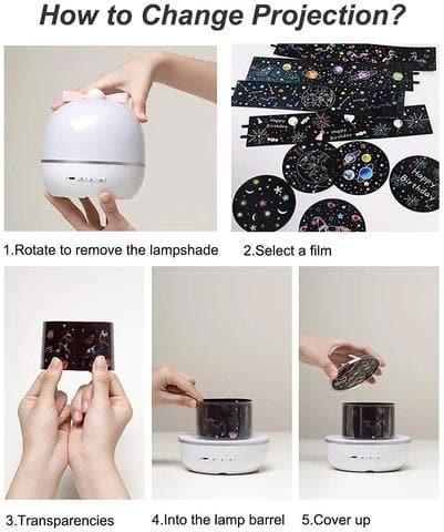 360 Rotation Galaxy Projector