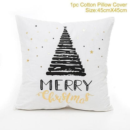 Cotton Linen Christmas Pillow Cover Cushion