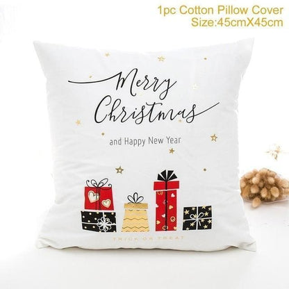 Cotton Linen Christmas Pillow Cover Cushion