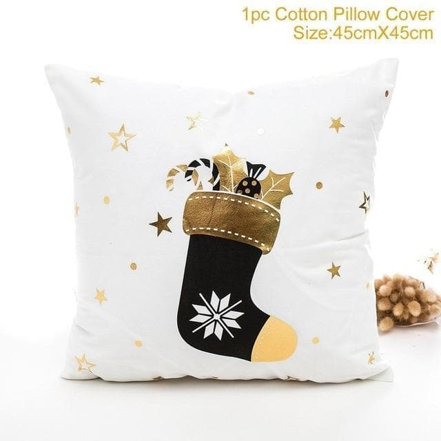 Cotton Linen Christmas Pillow Cover Cushion