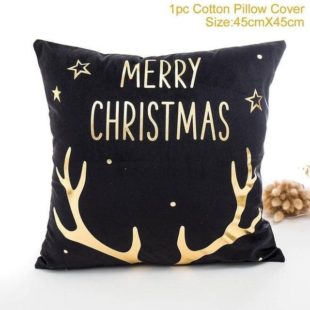 Cotton Linen Christmas Pillow Cover Cushion