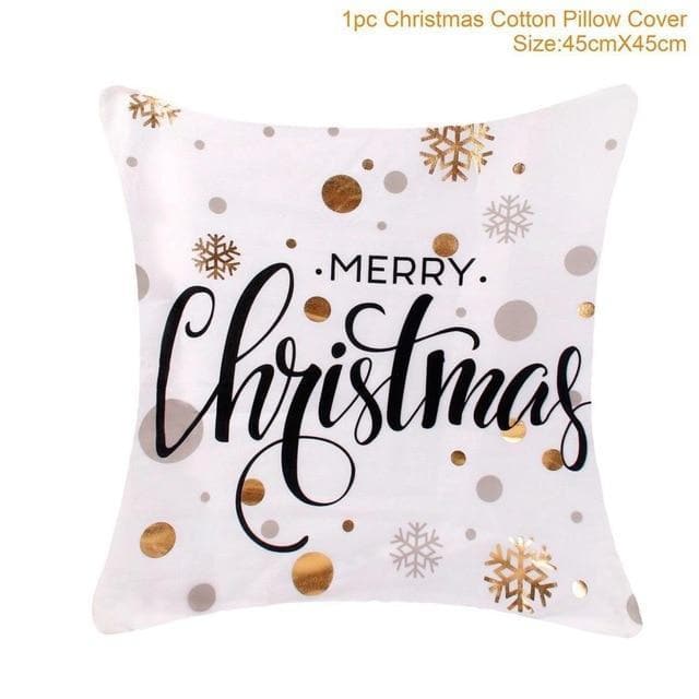 Cotton Linen Christmas Pillow Cover Cushion