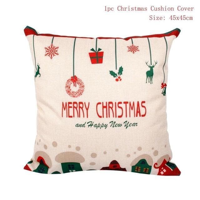 Cotton Linen Christmas Pillow Cover Cushion