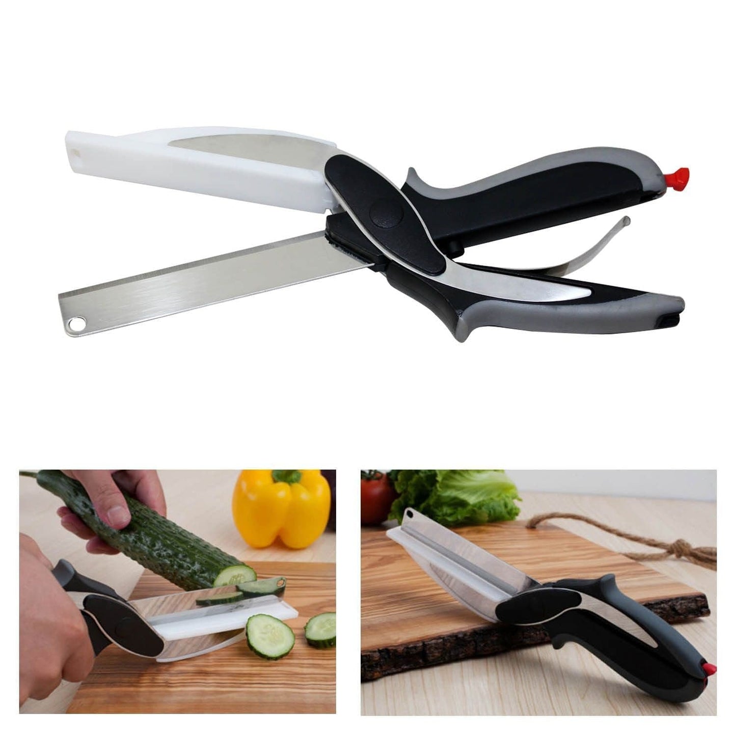 Kitchen 2-in-1 stainless steel cutting knife