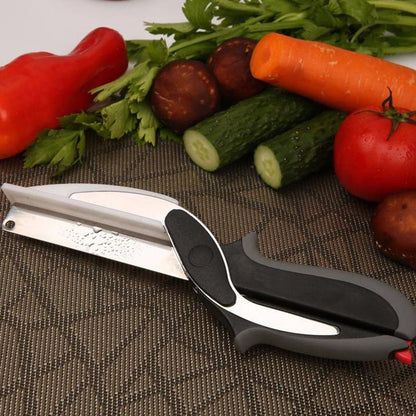 Kitchen 2-in-1 stainless steel cutting knife