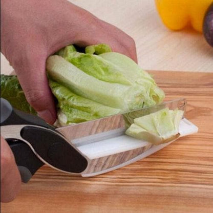 Kitchen 2-in-1 stainless steel cutting knife