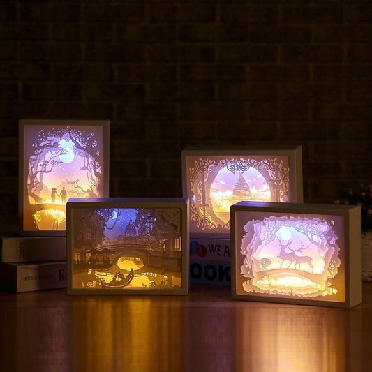 3D Paper Carving Night Lights