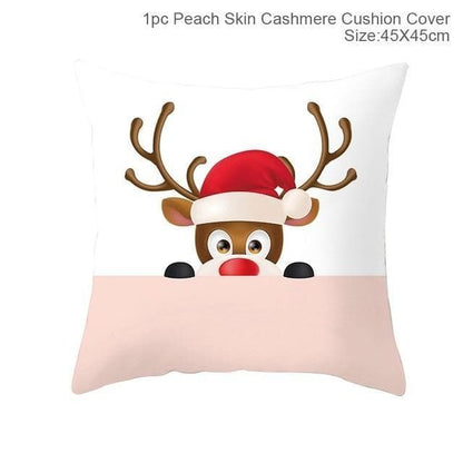 Cotton Linen Christmas Pillow Cover Cushion