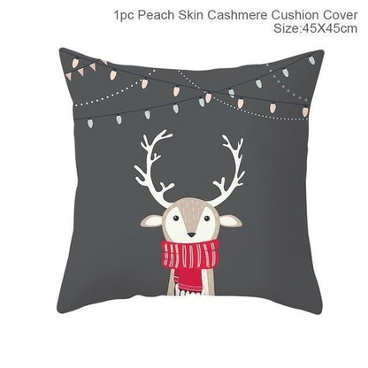 Cotton Linen Christmas Pillow Cover Cushion