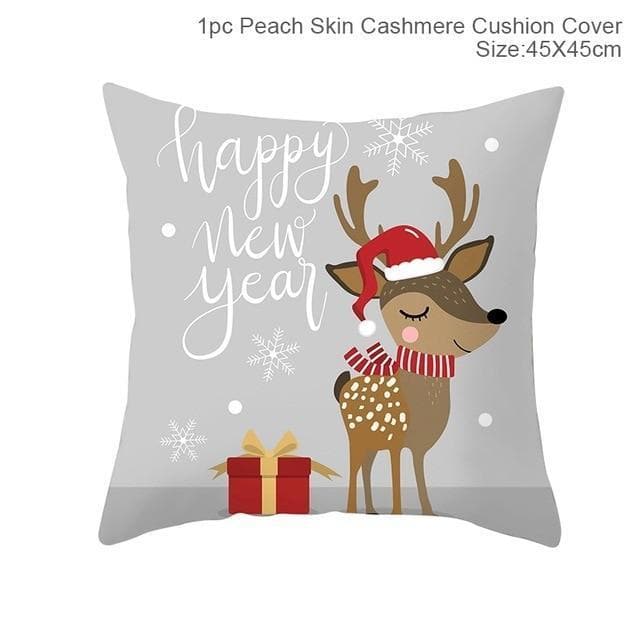 Cotton Linen Christmas Pillow Cover Cushion