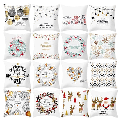 Cotton Linen Christmas Pillow Cover Cushion