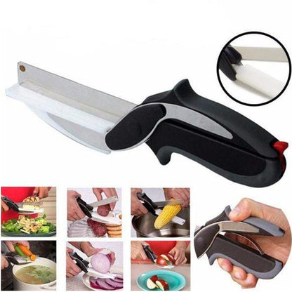 Kitchen 2-in-1 stainless steel cutting knife