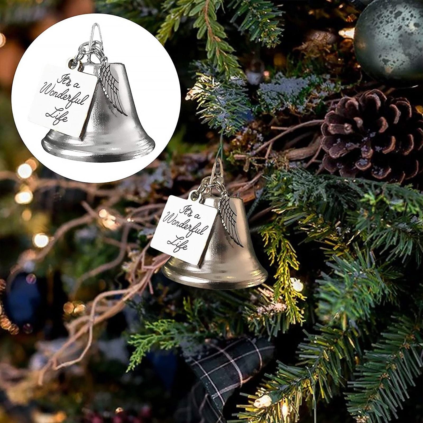 CHRISTMAS ORNAMENTS ANGEL WINGS BELL-- CHRISTMAS GIFT