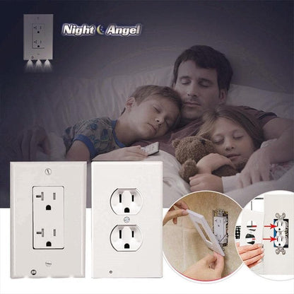 Outlet Wall Plate With LED Night Lights- No Batteries Or Wires