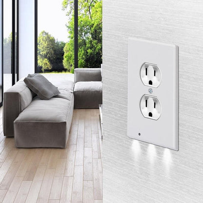 Outlet Wall Plate With LED Night Lights- No Batteries Or Wires