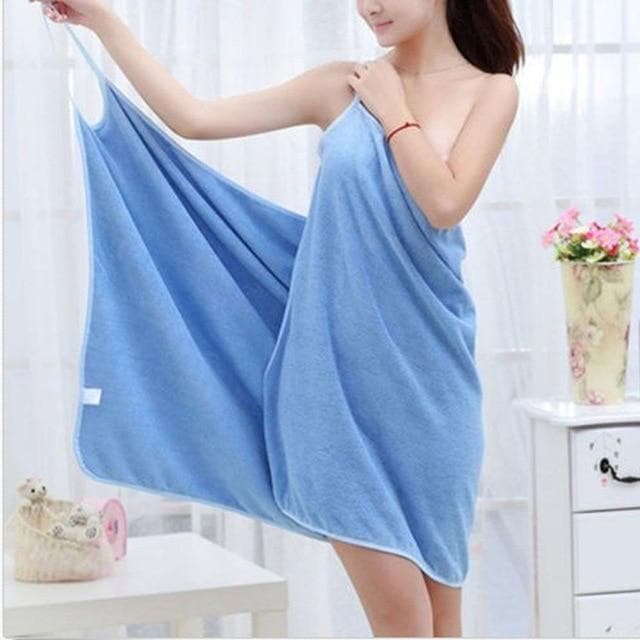 Women Robes Bath Wearable Towel Dress
