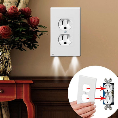 Outlet Wall Plate With LED Night Lights- No Batteries Or Wires