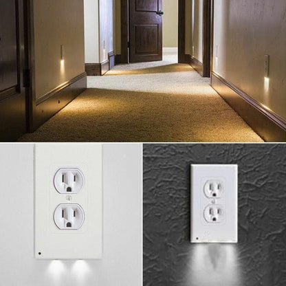 Outlet Wall Plate With LED Night Lights- No Batteries Or Wires