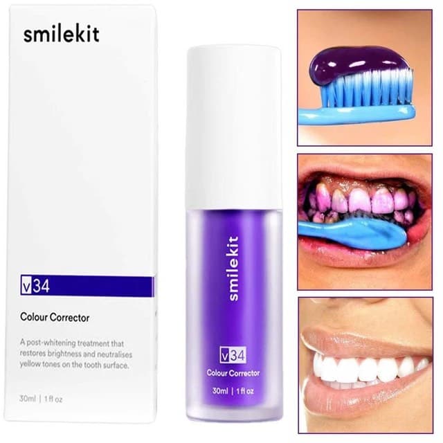 SMILEKIT™ New V34 Toothpaste Purple Color Corrector
